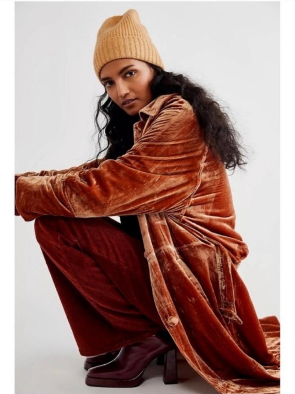 NEW Free People Adele Velvet Belted Duster Small